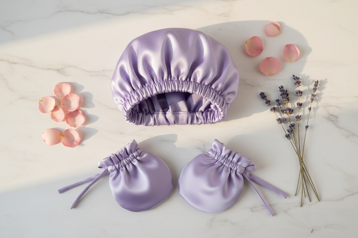 Bonnet Mittens Set Lavender