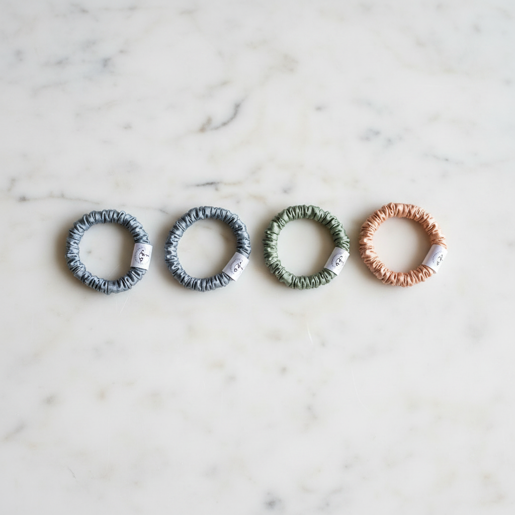 The Soft Everyday Set - Skinny Silk Scrunchies (4 Pack)