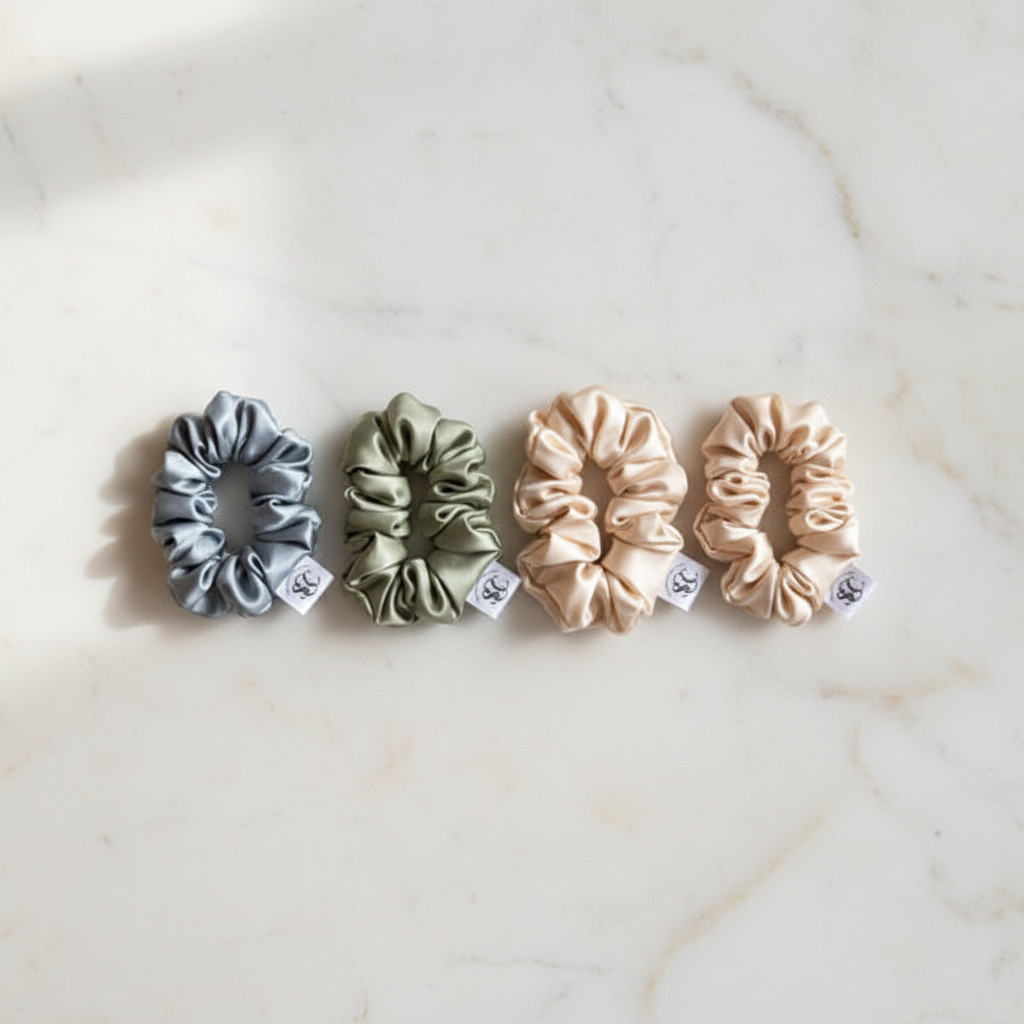 4 Pack Scrunchie Set Flat Lay