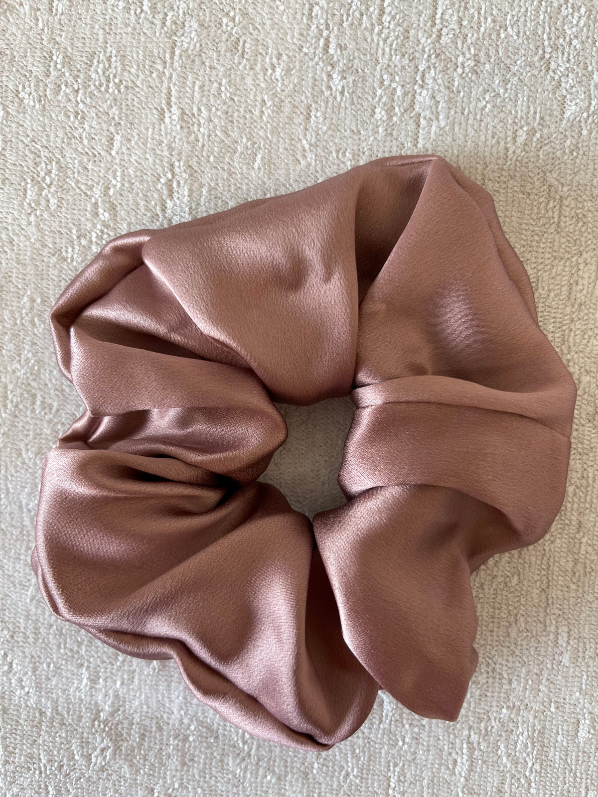 Protective Silk Scrunchie - Deep Mauve | Large | 22 Momme Mulberry Silk | OEKO-TEX UK