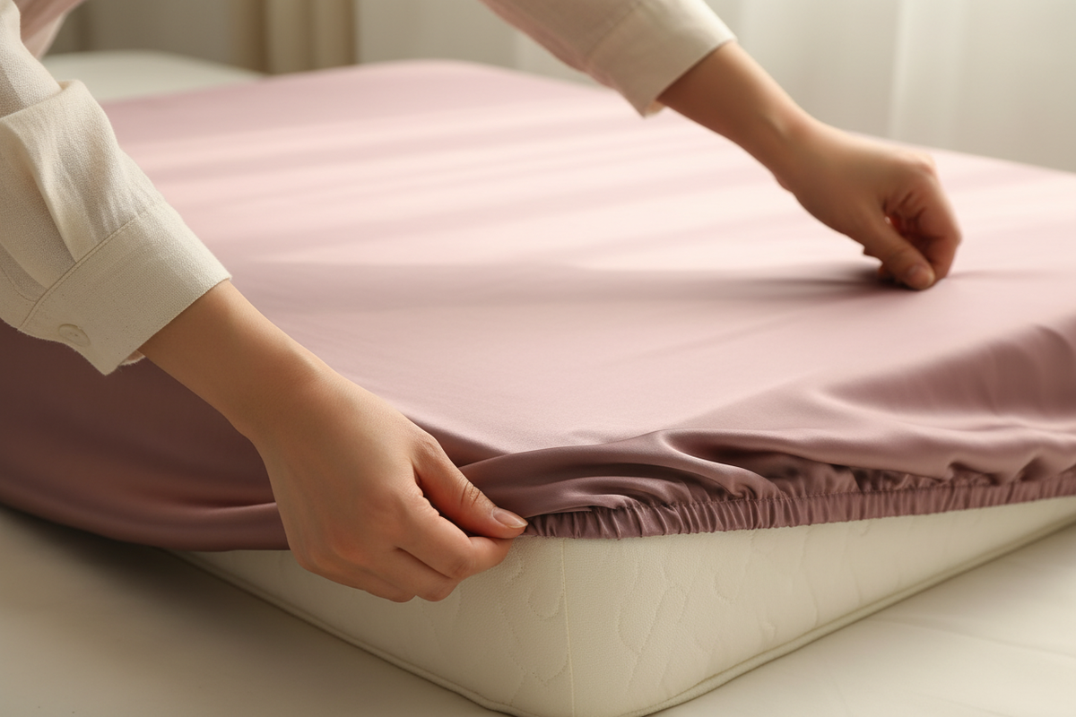 Silk Fitted Cot Sheet - Deep Mauve | 22 Momme Mulberry Silk | Eczema Sensitive Skin | OEKO-TEX UK