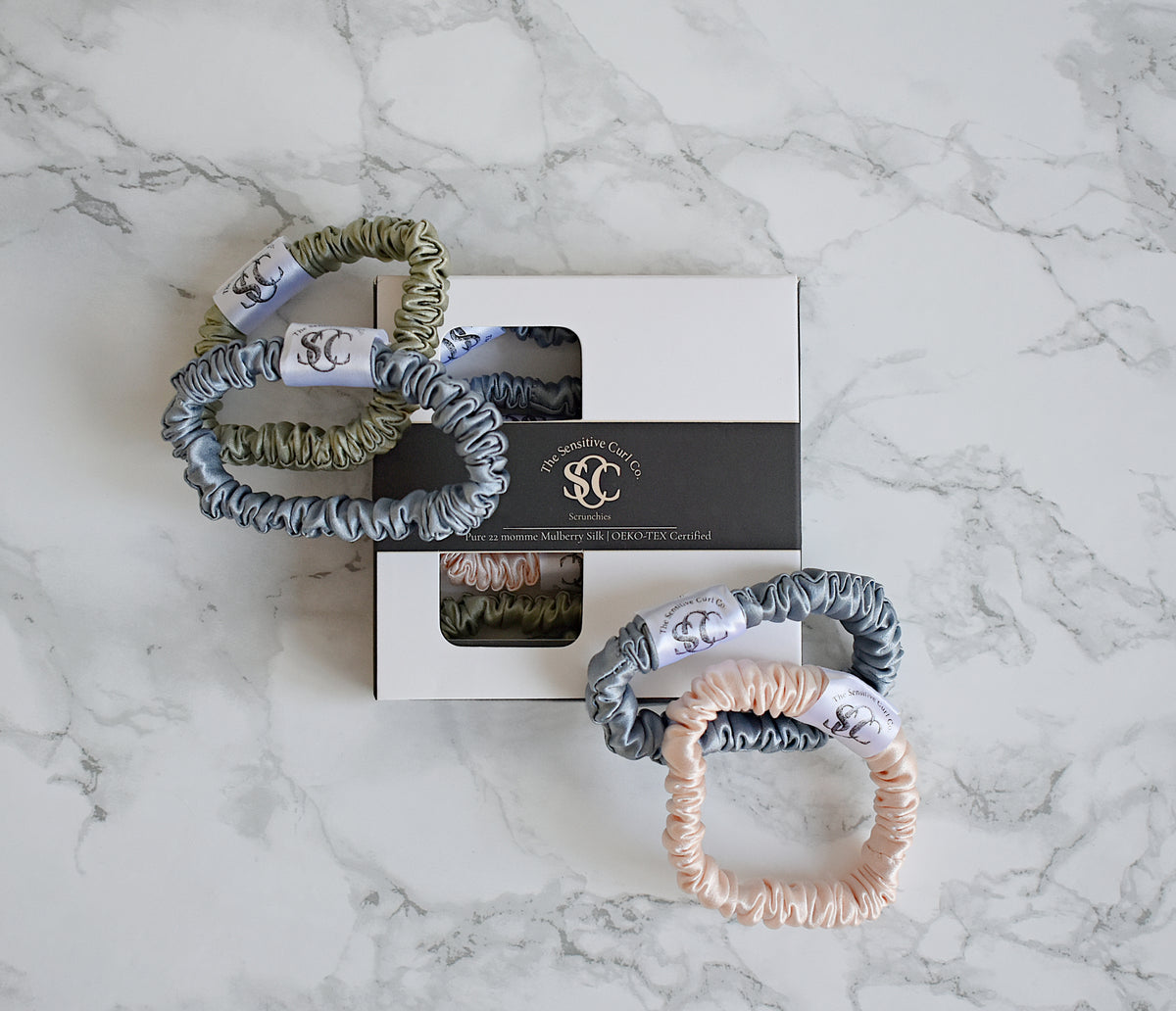 The Soft Everyday Set - Skinny Silk Scrunchies (4 Pack)