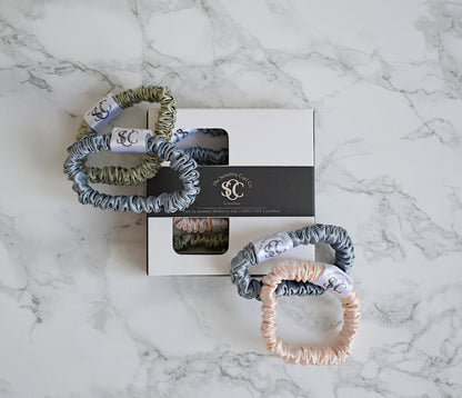 The Soft Everyday Set - Skinny Silk Scrunchies (4 Pack)
