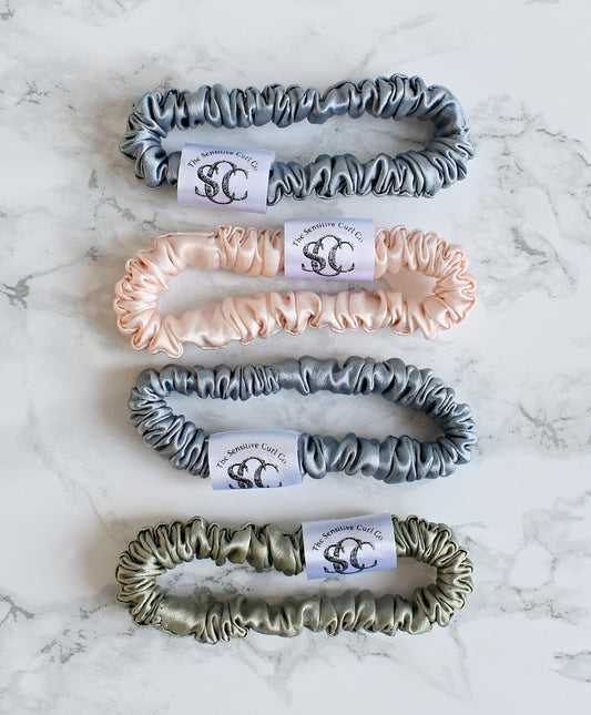 The Soft Everyday Set - Skinny Silk Scrunchies (4 Pack)