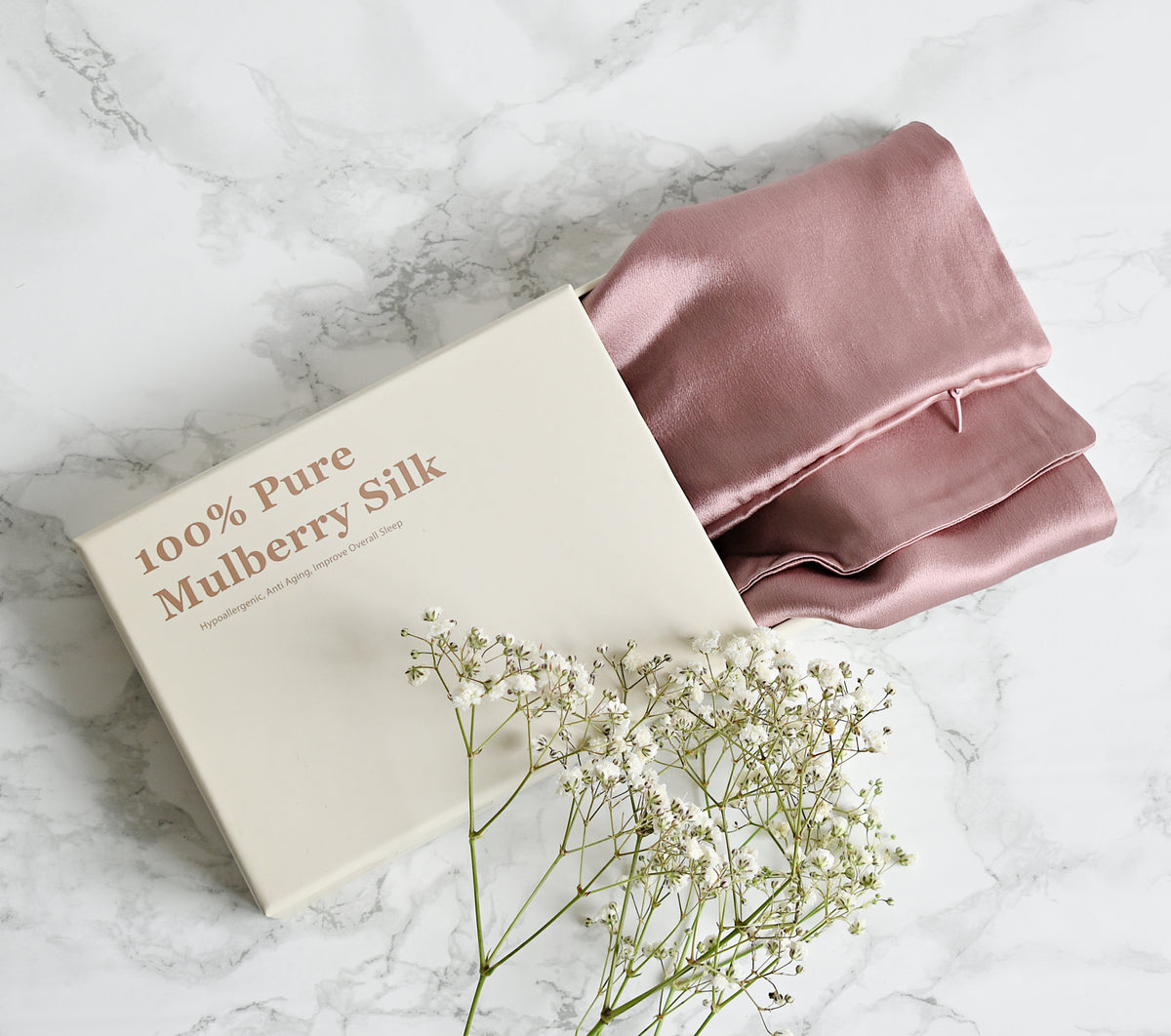 Silk Pillowcase - Deep Mauve | Adult 50x75cm | 22 Momme Mulberry Silk | OEKO-TEX UK