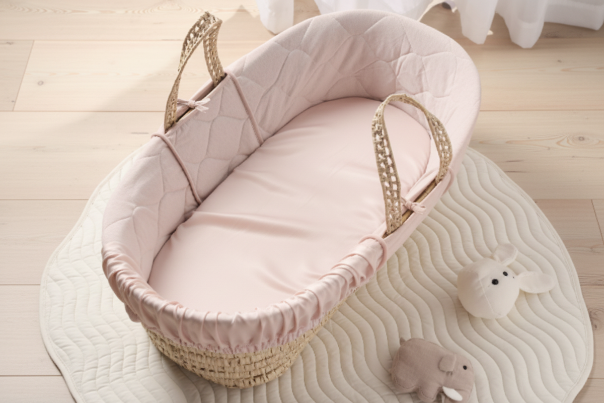 Silk Fitted Crib Sheet - Deep Mauve | Moses Basket & Bassinet | 22 Momme Mulberry Silk | OEKO-TEX UK