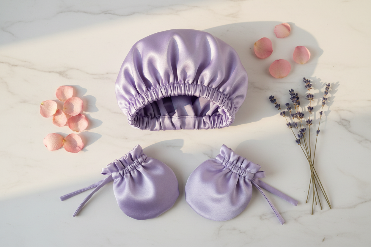 Bonnet Mittens Set Lavender