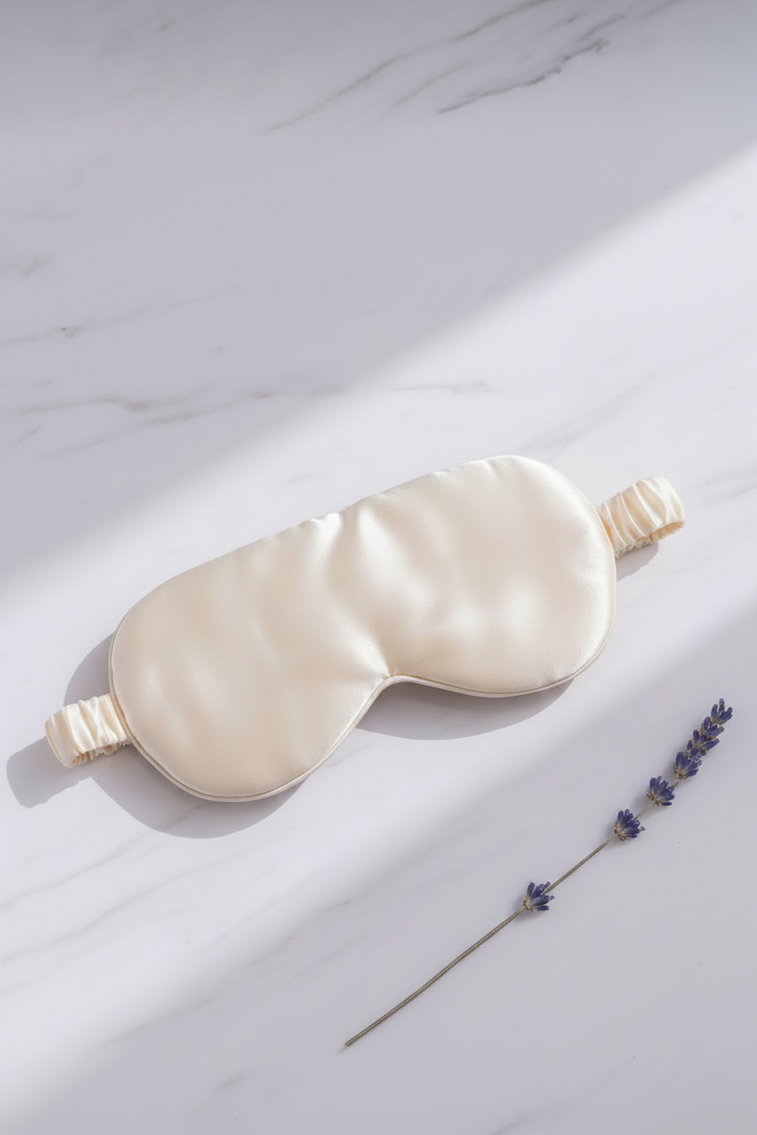 Clean cream silk eye mask