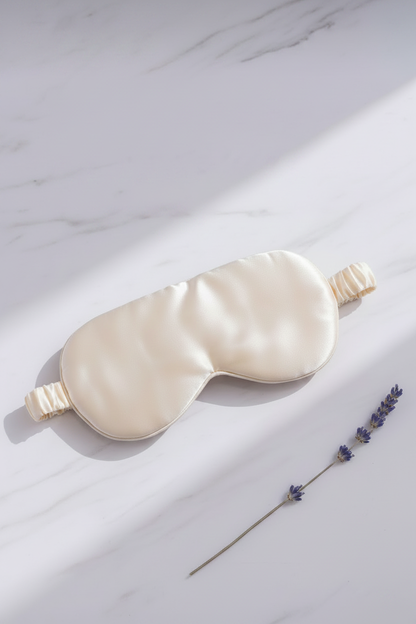 Clean cream silk eye mask