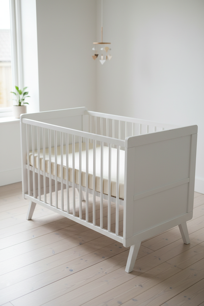 Cream Silk Cot Sheet Lifestyle Nursery