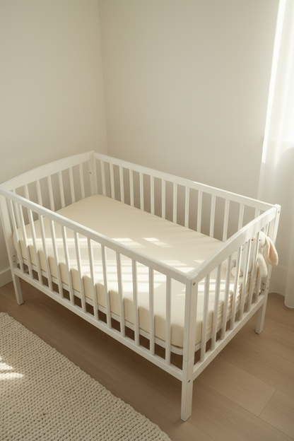 Cream Silk Cot Sheet Window Light