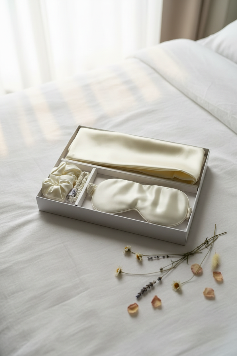 Gift Box on Bed with Florals