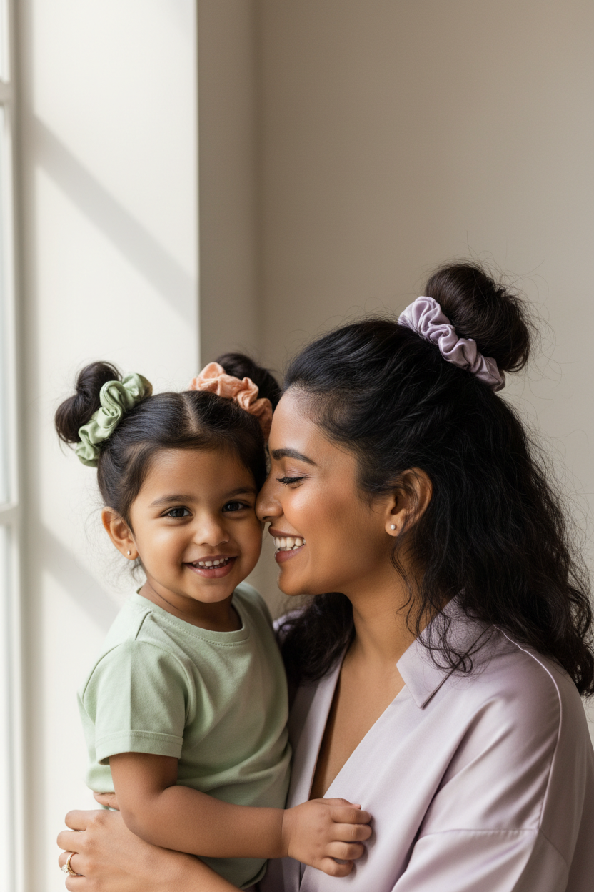 Indian Mummy and Me Silk Scrunchies