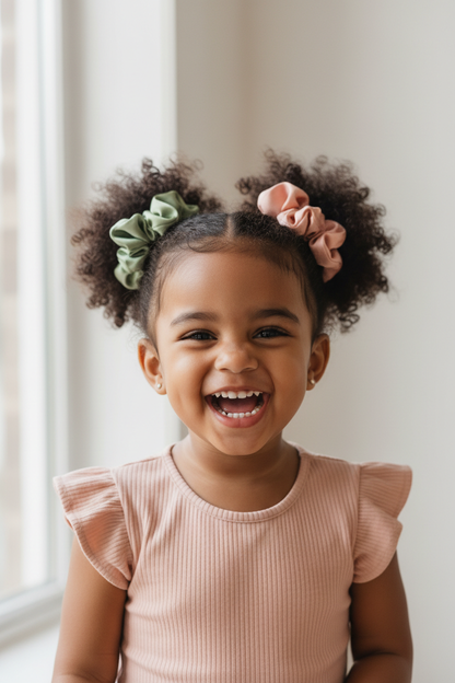 Indian Toddler Two Puff Silk Scrunchies