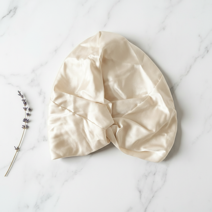 Ivory Cream Silk Bonnet Enhanced Square