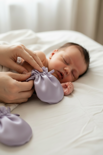 Lavender mittens — lifestyle