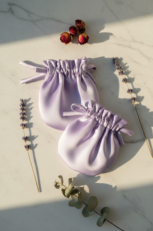Lavender mittens — styled marketing