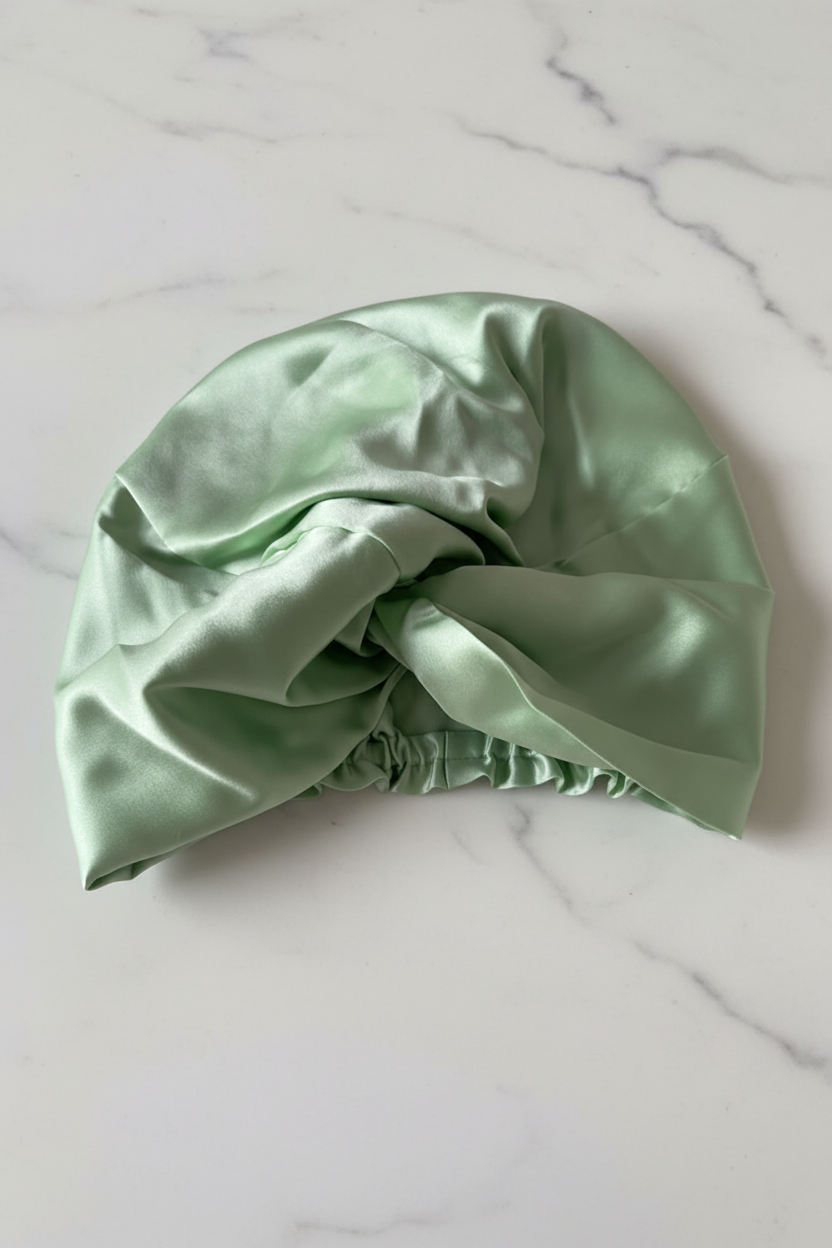 Mint green bonnet — marble background only