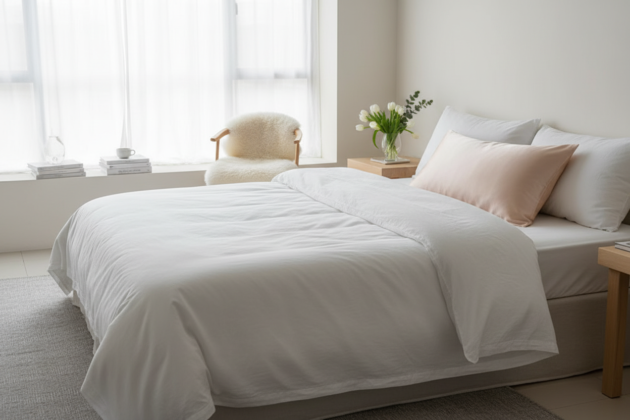 Peach Pillowcase Bedroom Hero