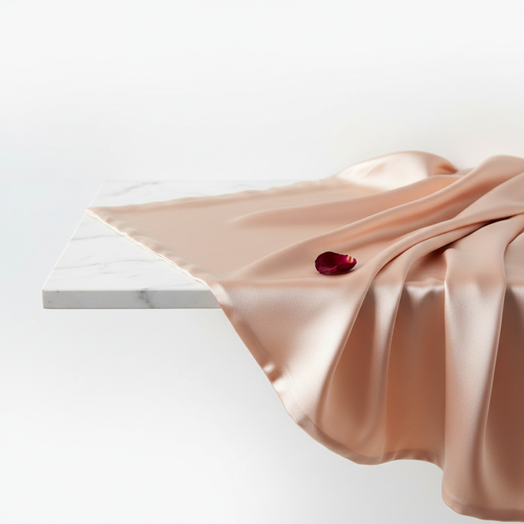Peach Silk Draped Close-up