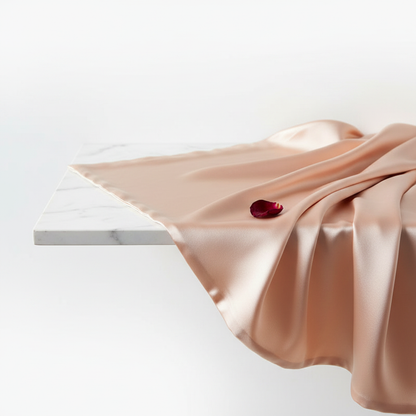 Peach Silk Draped Close-up