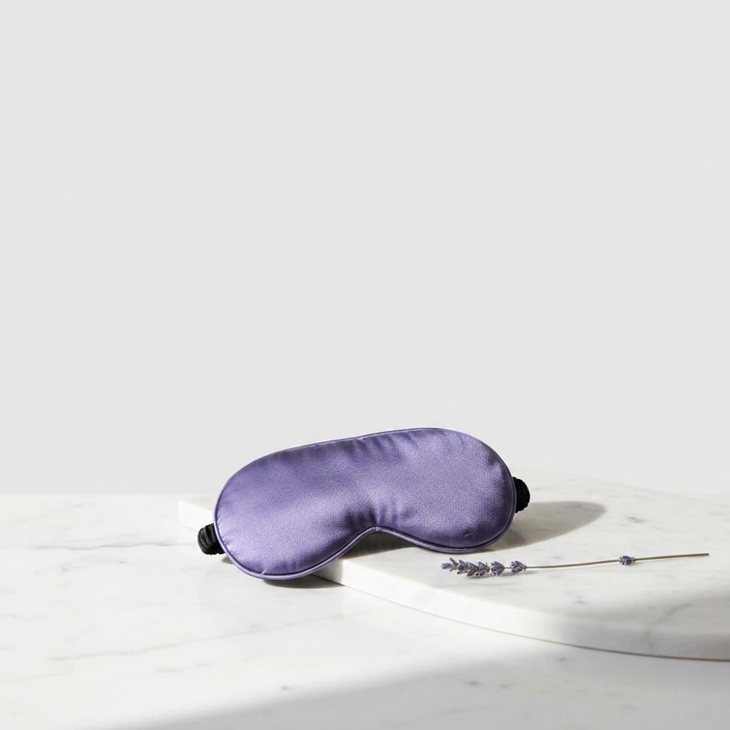 Purple Eye Mask Draped on Marble