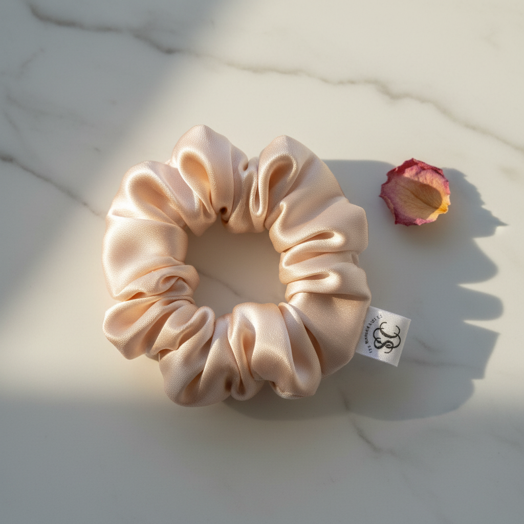 Small Scrunchie Peach Close Up