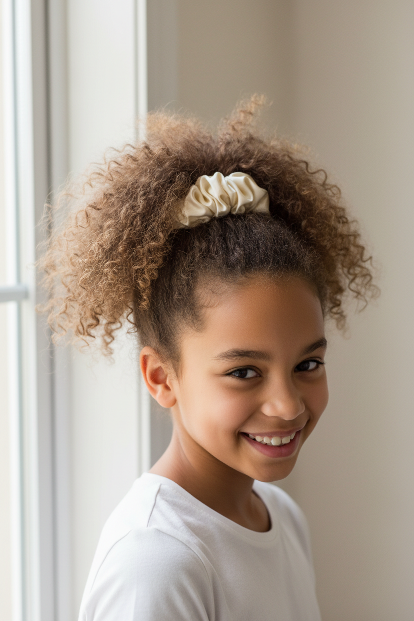 Tween with Cream Silk Scrunchie