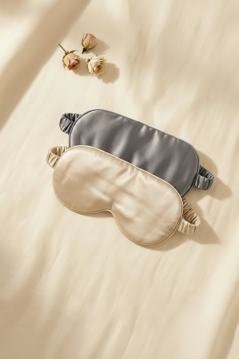 Two silk eye masks — brightened